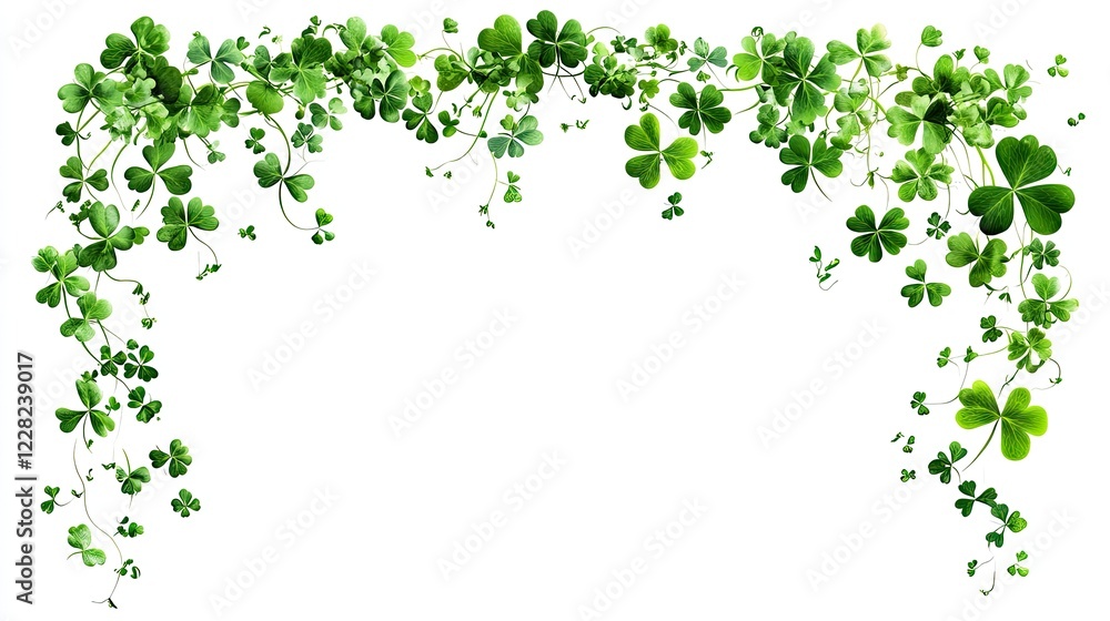 shamrock frame on white background on st. patrick's day shamrock frame on white background on st. patrick's day