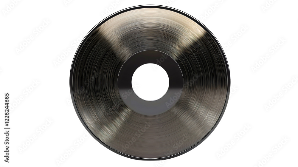 Obraz premium Vintage Vinyl Record Spinning on Turntable Showcasing Classic Black Disc and Nostalgic Sound