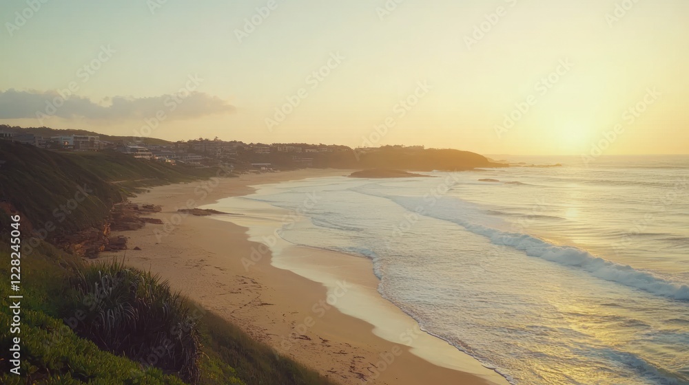 Coastal Houses Beach Sunset Ocean Waves Sands Coastal Houses Beach Sunset Ocean Waves Sands