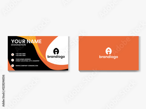 creative business card template Double-sided .landscape orientation. Horizontal layout. Vector illustration