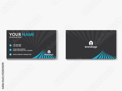 creative business card template Double-sided .landscape orientation. Horizontal layout. Vector illustration