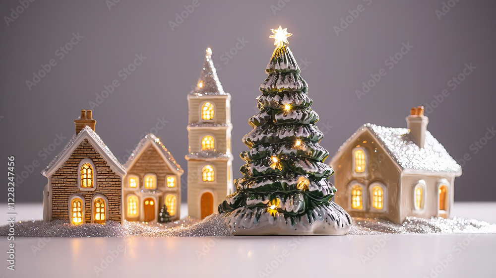 Fototapeta premium Christmas XMas Village Scene