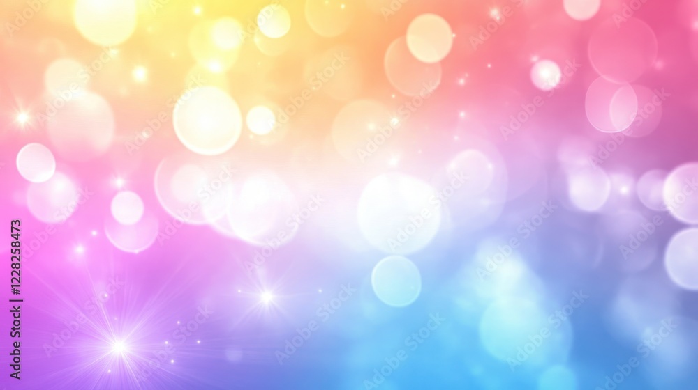 Abstract Pastel Rainbow Bokeh Background With Lights Abstract Pastel Rainbow Bokeh Background With Lights