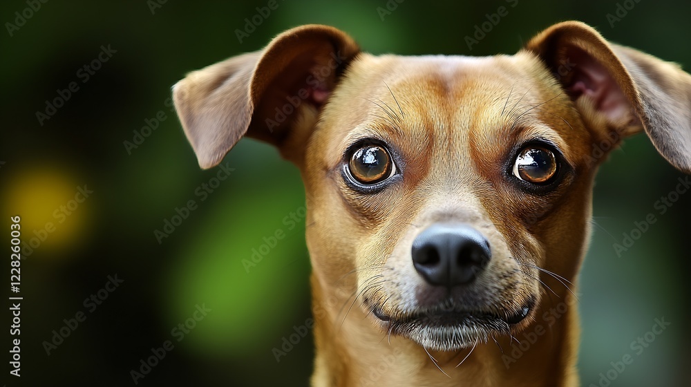 Close-up Portrait of Adorable Brown Dog with Big Expressive Eyes Outdoors : Generative AI Close-up Portrait of Adorable Brown Dog with Big Expressive Eyes Outdoors : Generative AI