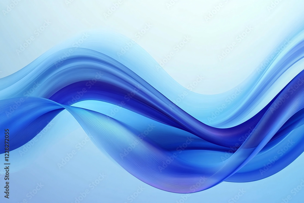 Elegant Blue Fabric with Flowing Silk Waves, Soft Drapery, and Abstract Minimalist Texture in a Luxurious Modern Design Elegant Blue Fabric with Flowing Silk Waves, Soft Drapery, and Abstract Minimalist Texture in a Luxurious Modern Design