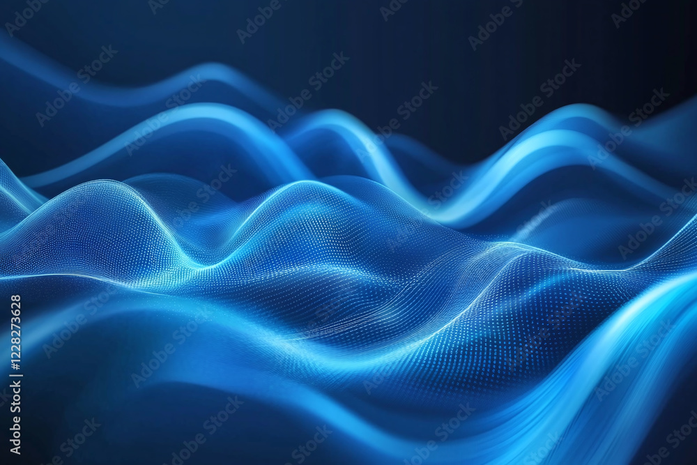 Flowing Blue Abstract Waves with Smooth Gradients and Elegant Curves, Modern Digital Design Featuring Cool Tones and Dynamic Fluid Motion Flowing Blue Abstract Waves with Smooth Gradients and Elegant Curves, Modern Digital Design Featuring Cool Tones and Dynamic Fluid Motion