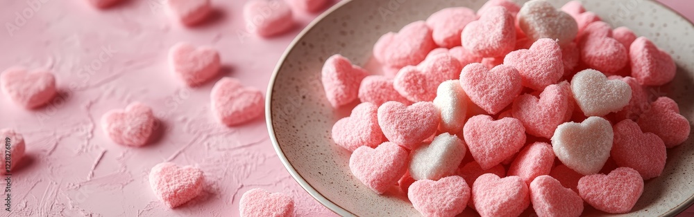 Obraz premium A candy heart border frame, perfect for Valentine's Day, romantic promotions, and creative designs.