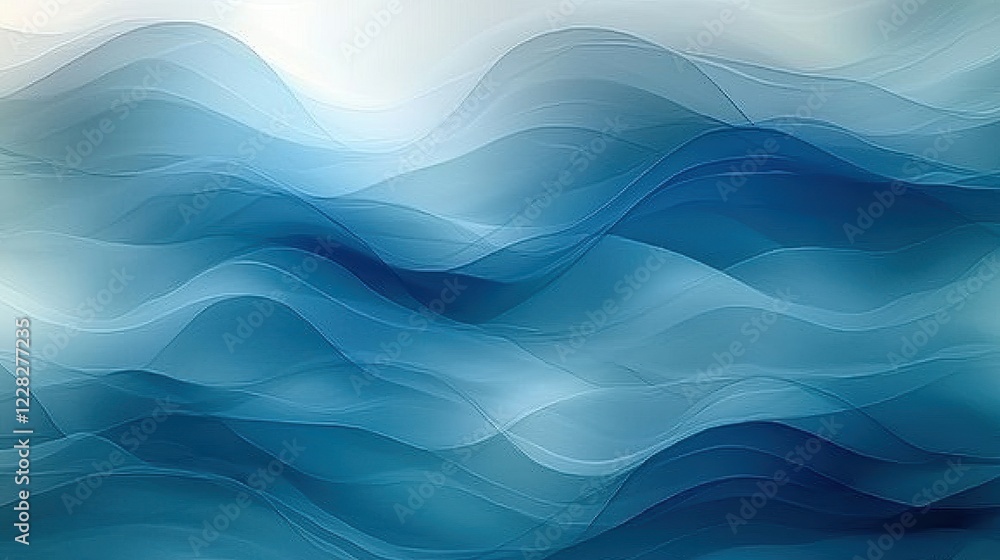Abstract waves in shades of blue, creating a serene and calming effect. Abstract waves in shades of blue, creating a serene and calming effect.