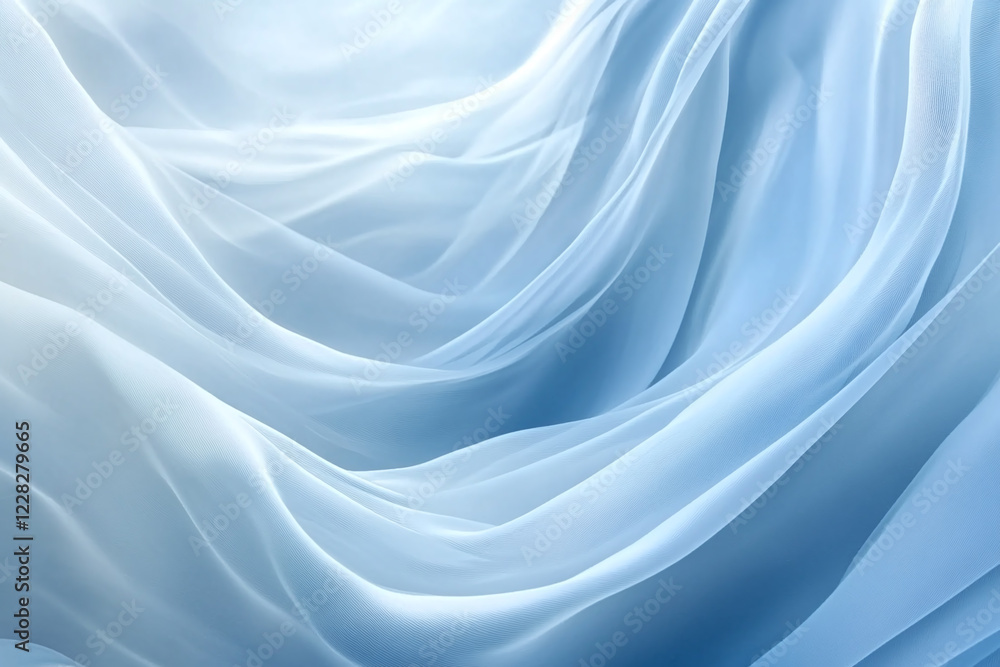 Obraz premium Flowing Blue Abstract Waves with Smooth Gradients and Elegant Curves, Modern Digital Design Featuring Cool Tones and Dynamic Fluid Motion