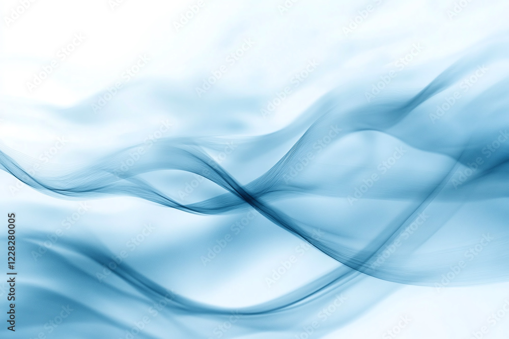 Obraz premium Flowing Blue Abstract Waves with Smooth Gradients and Elegant Curves, Modern Digital Design Featuring Cool Tones and Dynamic Fluid Motion