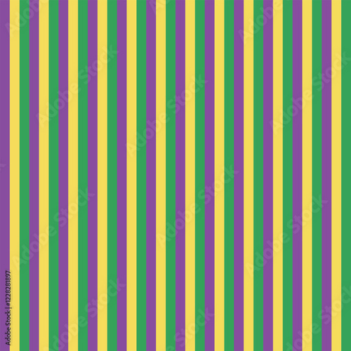 Mardi Gras striped seamless pattern, gold, green and violet background, vector illustration