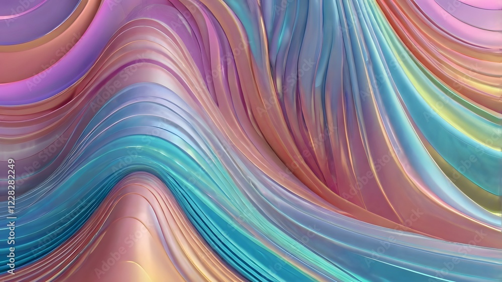 Fototapeta premium futuristic pastel iridescent faded wave background
