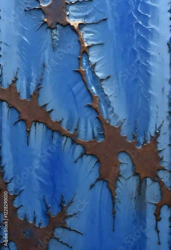 Wallpaper Mural Blue paint on rusty metal slab Torontodigital.ca