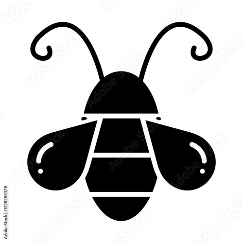 bee icon in glyph style