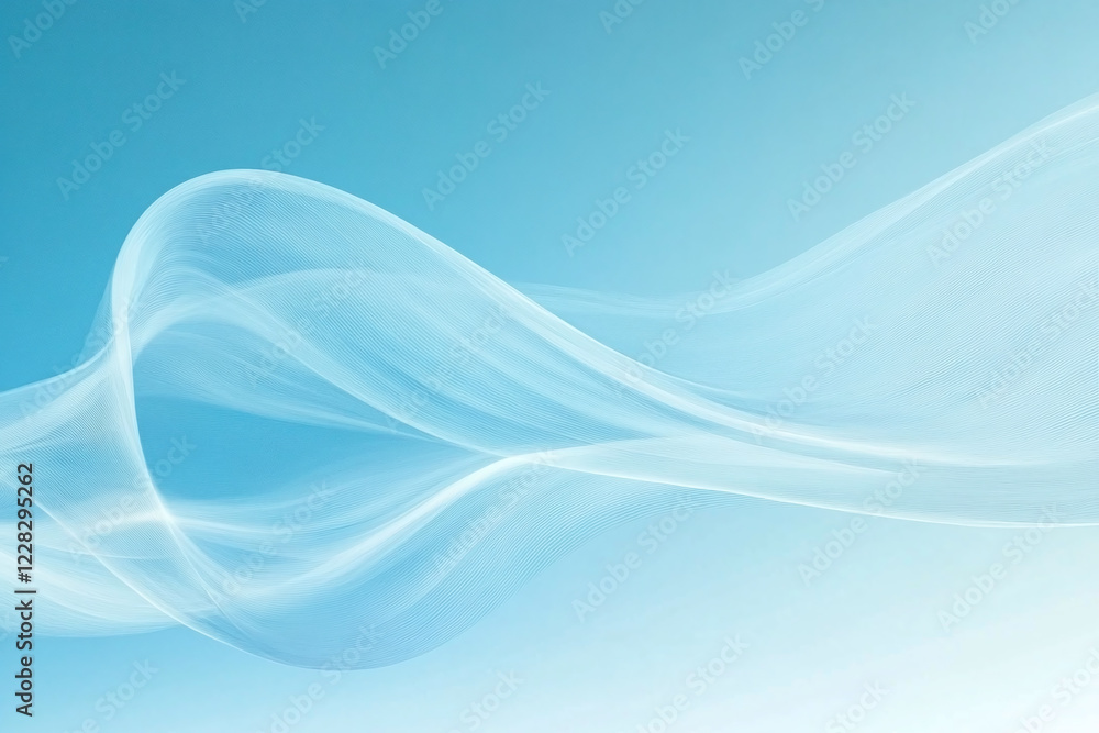 Obraz premium Flowing Blue Abstract Waves with Smooth Gradients and Elegant Curves, Modern Digital Design Featuring Cool Tones and Dynamic Fluid Motion