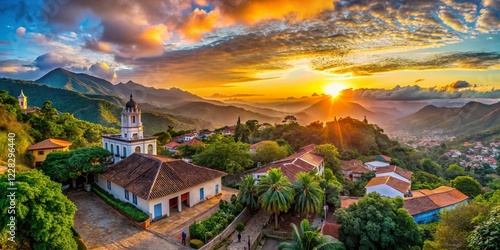 Panoramic Sunrise over Colonia Tovar, Aragua State, Venezuela - Breathtaking Mountain Scenery