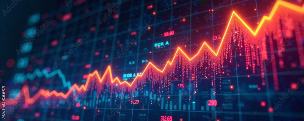 Business growth graph with rising interest rates, interest rate, finance, dividend Business growth graph with rising interest rates, interest rate, finance, dividend