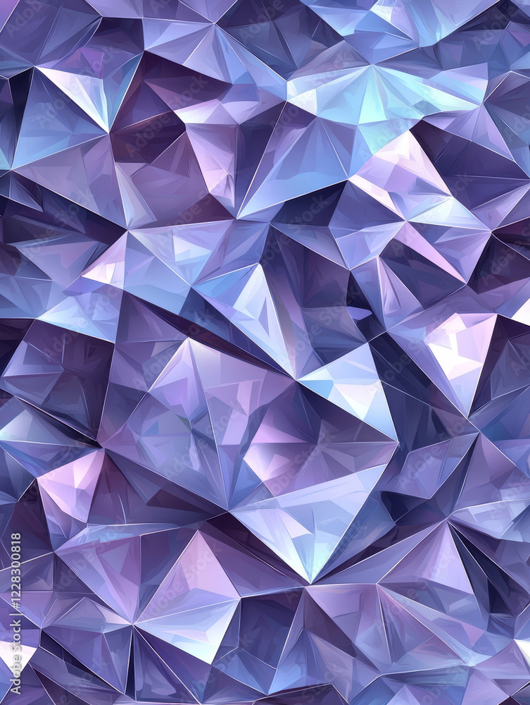 Fototapeta premium Abstract purple and blue crystal facets.