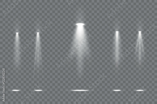 Stage spotlight, bright light source, concert lighting. Spotlight for concert lighting