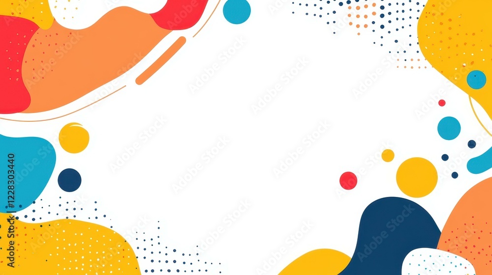 Fototapeta premium Modern brochure template featuring fluid gradient lines and cartoon textures, perfect for an eyecatching identity card design.