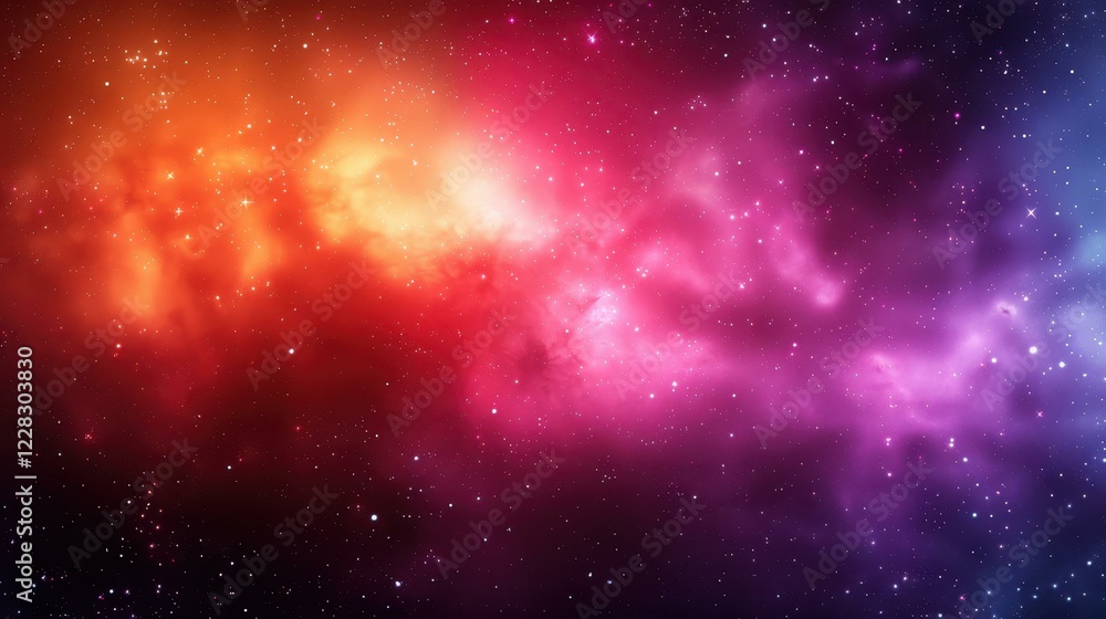 Obraz premium Explore a vivid star field background perfect for cosmic themes, showcasing colorful and vibrant hues of the night sky.