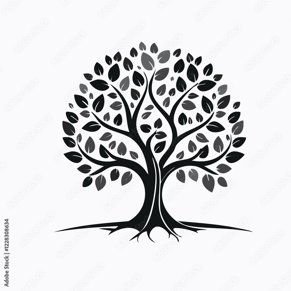 Fototapeta premium Minimalist Tropical Tree Silhouettes: Vector Art for Architecture and Landscape Design