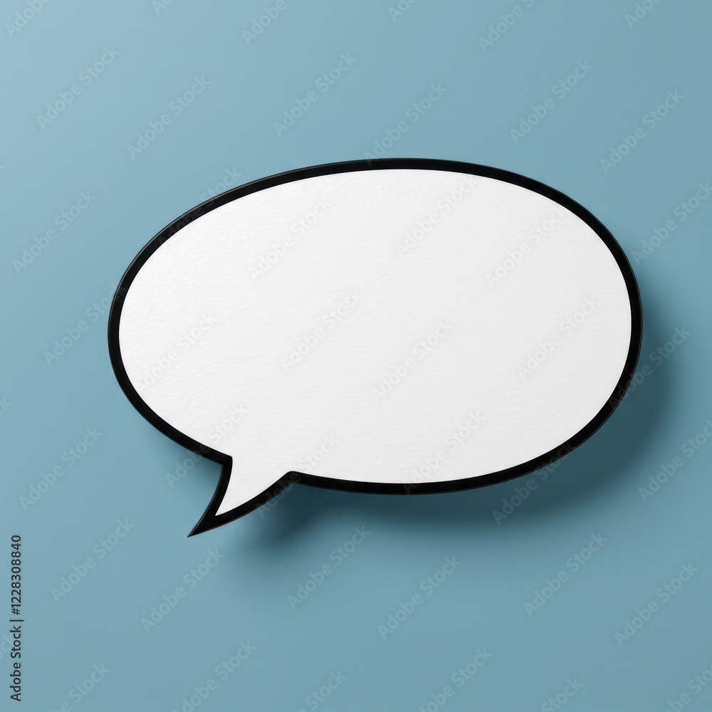 Minimalistic speech bubble on blue background for communication concept art Minimalistic speech bubble on blue background for communication concept art