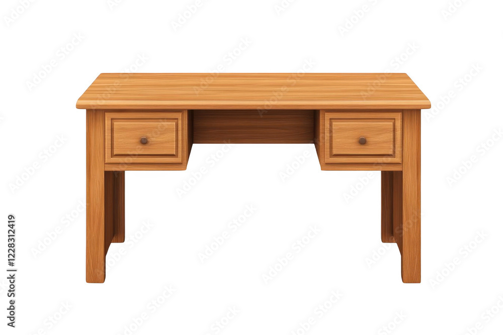 Wooden Desk Stands Elegantly with Two Drawers, Perfect for Home Office or Study Space. Furniture Design. Wooden Desk Stands Elegantly with Two Drawers, Perfect for Home Office or Study Space. Furniture Design.
