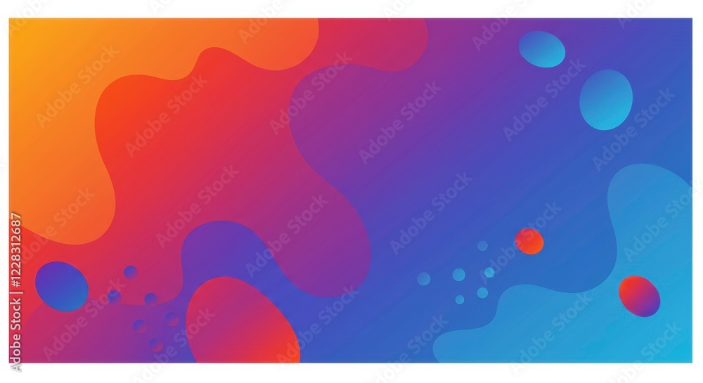 Obraz premium Vibrant Color Swirl: A dynamic illustration of abstract fluid shapes blend together, creating a visual symphony of colors, perfect for backgrounds, artistic design and modern concept