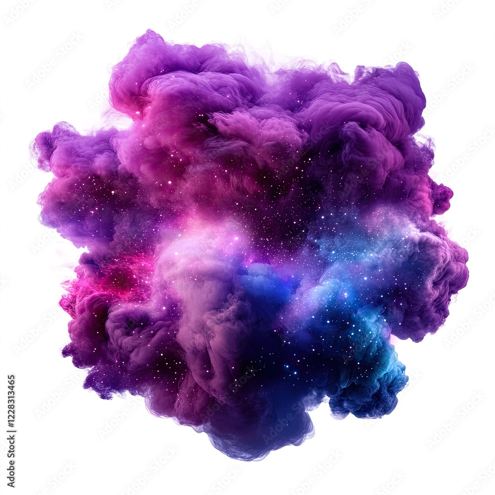 Fototapeta premium Vibrant Colorful Nebula with Stars and Cosmic Dust in a Dreamy Space Background