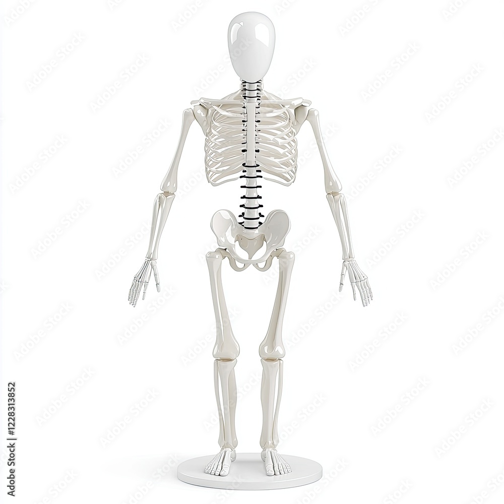 Realistic Human Skeleton Model Displaying Anatomical Structure for Educational Purposes and Medical Training Realistic Human Skeleton Model Displaying Anatomical Structure for Educational Purposes and Medical Training