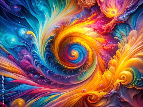 Psychedelic Abstract Background: Vibrant Swirls & Patterns for Design