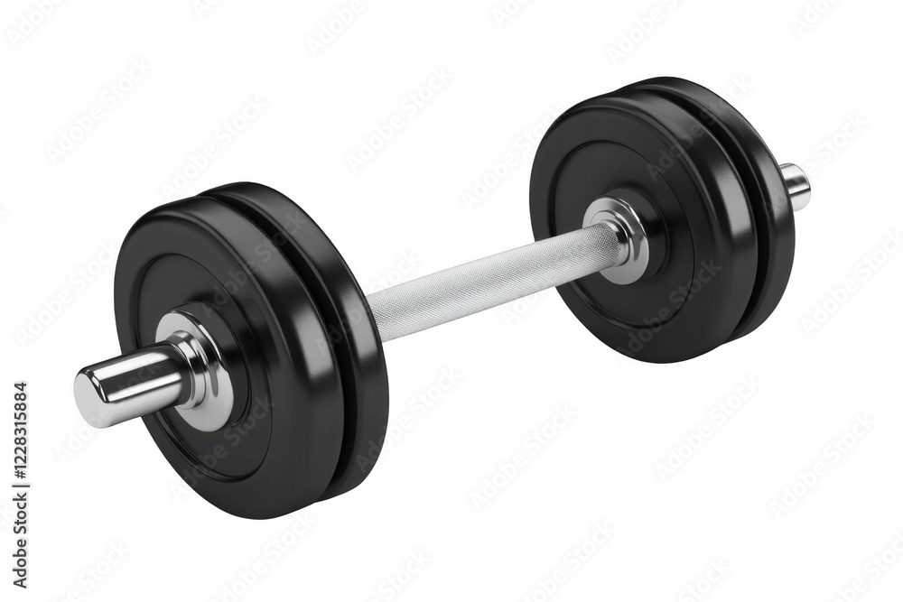 Naklejka premium Dumbbell Lifts Weight For Strength Training, Fitness Exercise Equipment