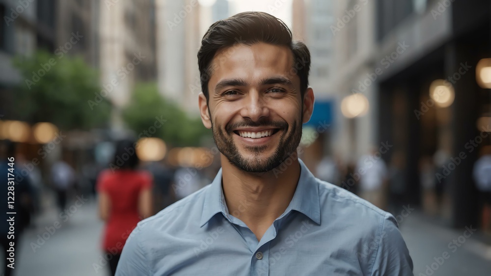 male financial analyst on busy urban street background male financial analyst on busy urban street background