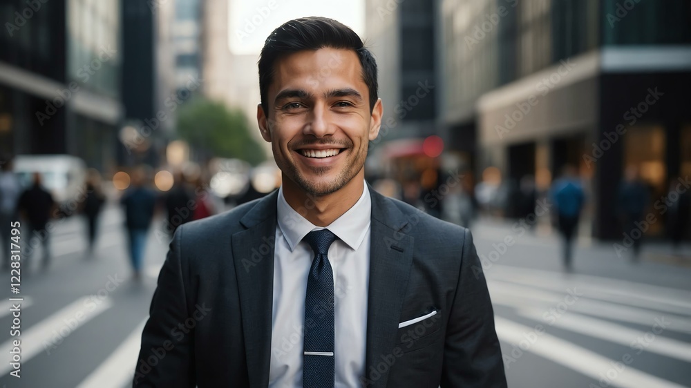 male financial analyst on busy urban street background male financial analyst on busy urban street background