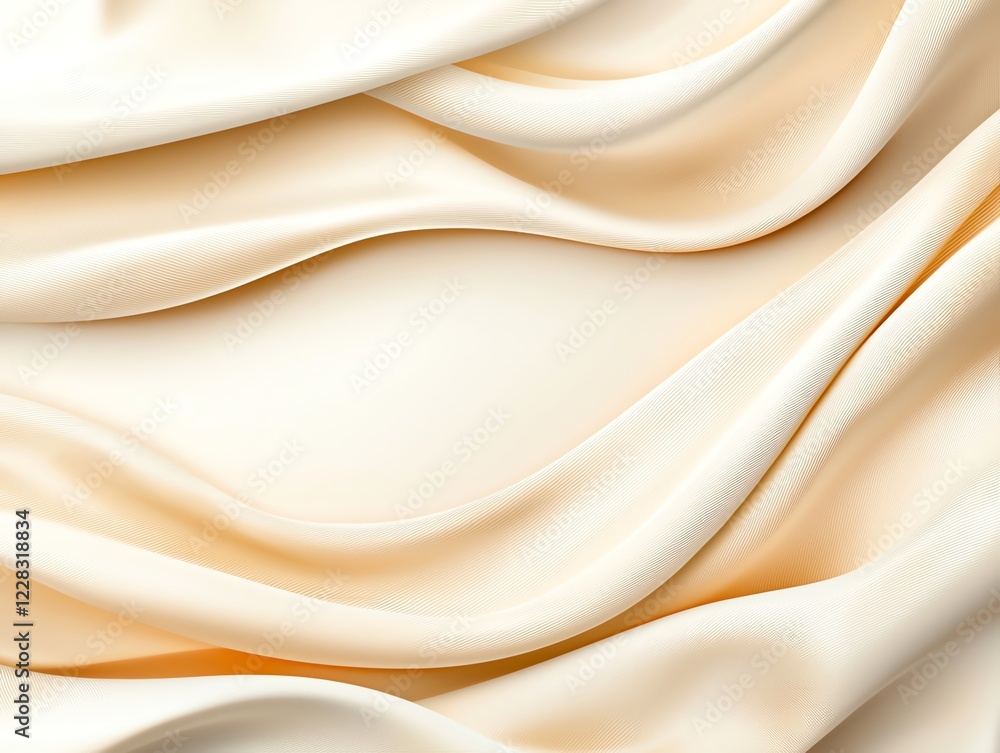 Fototapeta premium A close-up view of luxurious, silky fabric, showcasing gentle folds and smooth surfaces