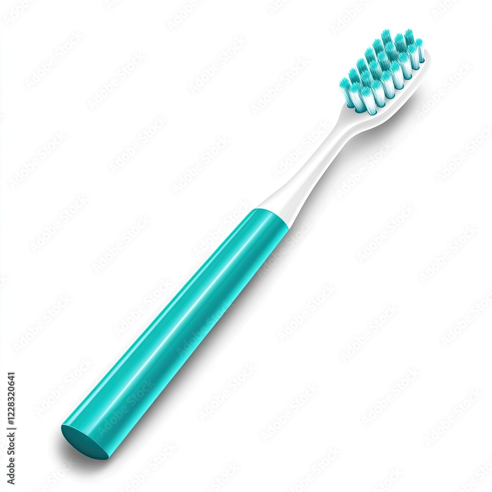 Bright and Colorful Manual Toothbrush on a Clean White Background for Dental Hygiene and Oral Care Bright and Colorful Manual Toothbrush on a Clean White Background for Dental Hygiene and Oral Care