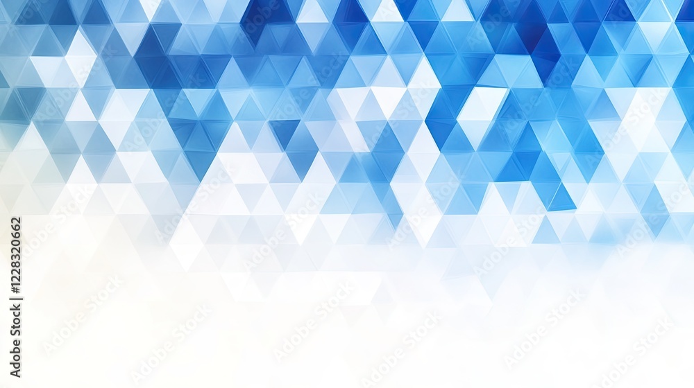Fototapeta premium Blue and White Geometric Triangle Pattern Abstract Background for Design or Art Projects