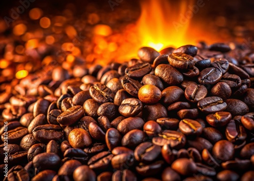 Wallpaper Mural Roasted Coffee Beans in Low Light, Close-Up, Dark Background Torontodigital.ca