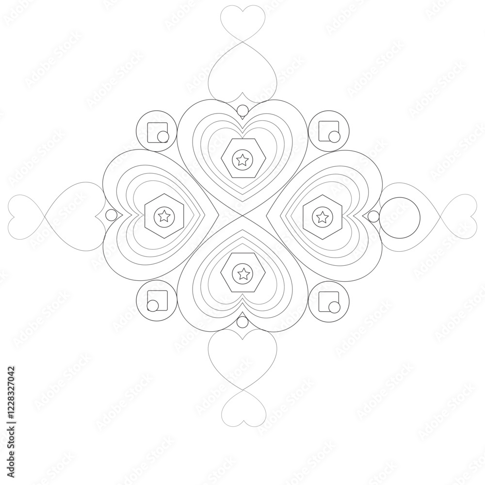 Riple Heart Connection line art Riple Heart Connection line art