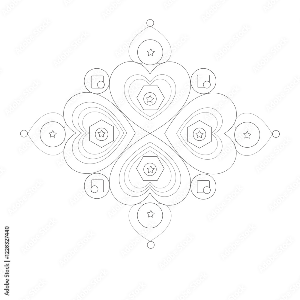 Riple Heart Connection line art Riple Heart Connection line art