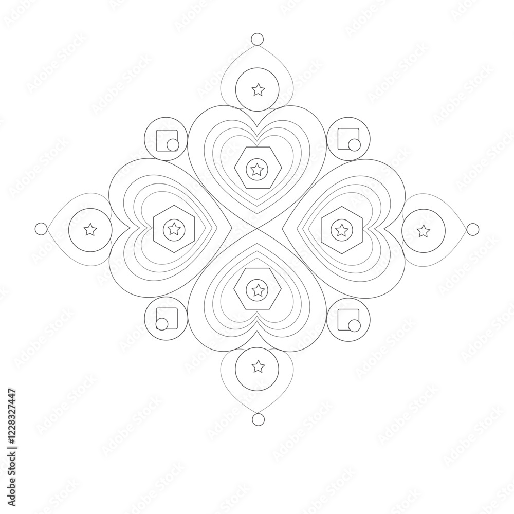 Riple Heart Connection line art Riple Heart Connection line art