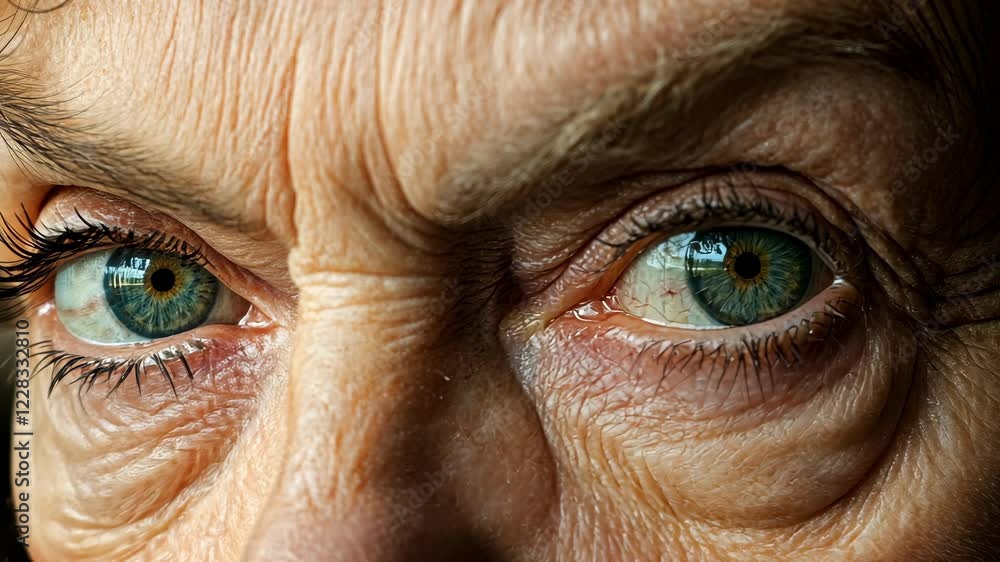 Close-up of an elderly person's expressive eyes showcasing unique features and textures in natural light Close-up of an elderly person's expressive eyes showcasing unique features and textures in natural light