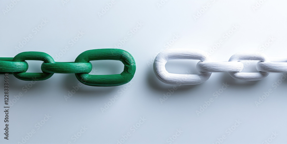 Fototapeta premium Green and white chain links symbolizing Nigerian unity