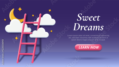 Sweet dreams concept design. Vector illustration