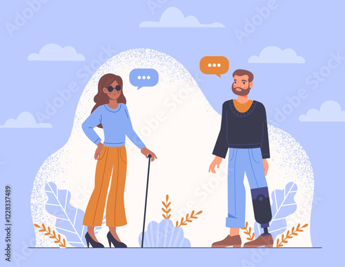 Inclusive conversation illustration. Vector illustration