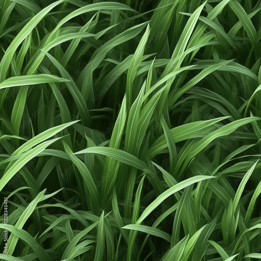Fototapeta premium Seamless Green Grass Texture Background with Vibrant Nature Elements