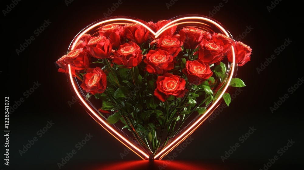A charming heart-shaped vase cradles vibrant red roses, symbolizing love and passion, perfect for celebrating Valentine's Day. A charming heart-shaped vase cradles vibrant red roses, symbolizing love and passion, perfect for celebrating Valentine's Day.