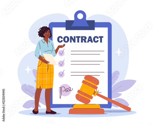 Contract agreement concept. Vector illustration