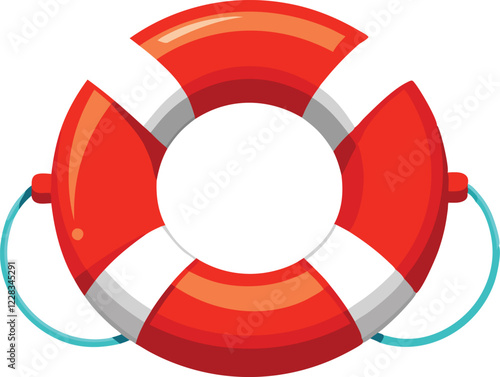 Life Buoy on a white background vector art illustration